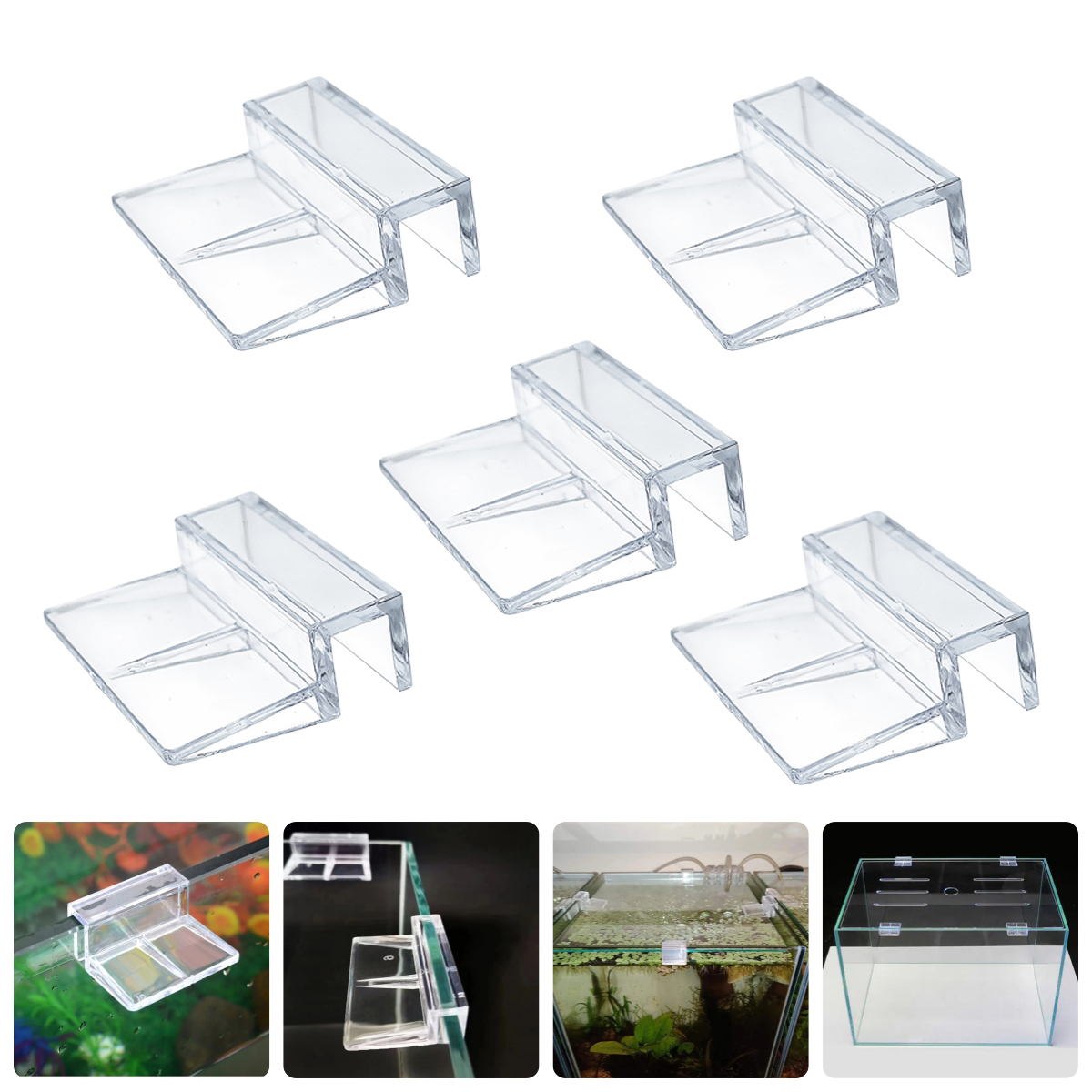 Aquarium Fish Light - 10Pcs Transparent Acrylic Fish Tank Glass