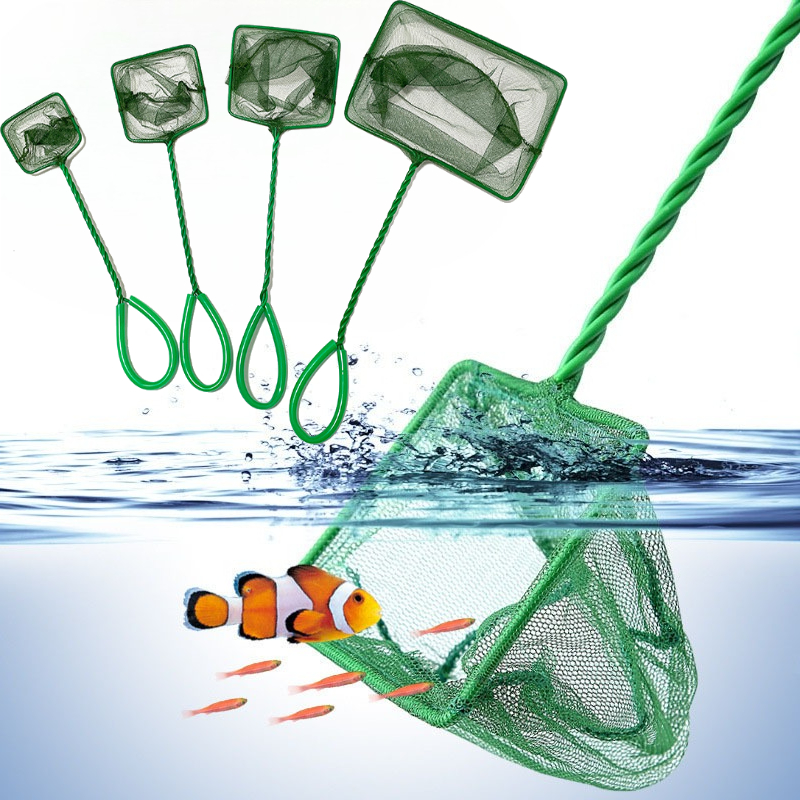 Aquarium Fish Long - 3-10inch Fish Net Long Handle Square