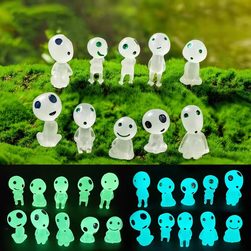 Aquarium Fish Pot - 10Pcs Mini Kodama Luminous Elves Cartoon