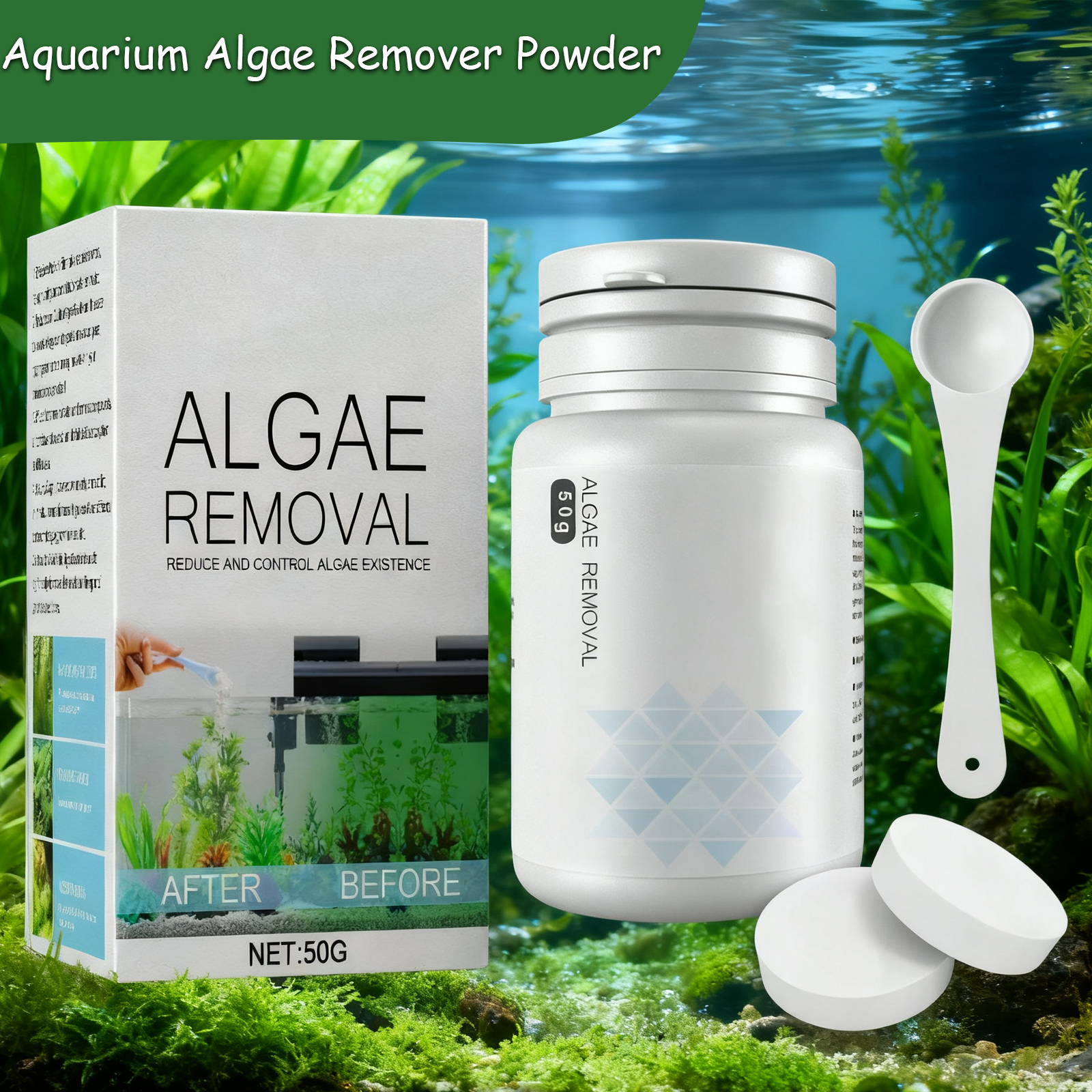 Aquarium Fish Vitamin - Algae Control Tablets for Aquarium Fish