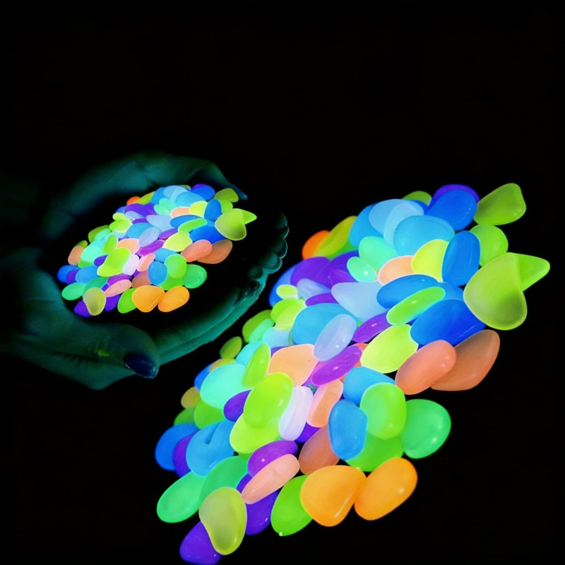 Aquarium Fish Pot - Glowing pebbles100-500pcsLuminous resin stones for landscape