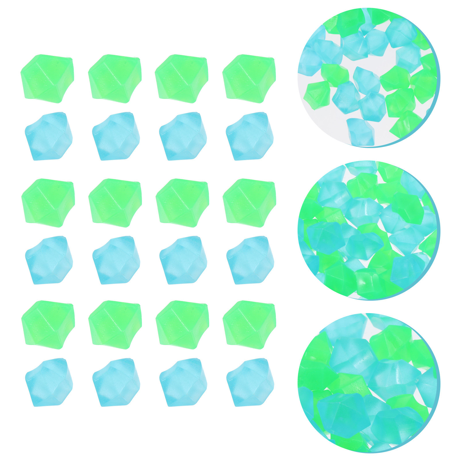 Aquarium Fish Light - 300Pcs Luminous Blue Green Resin Aquarium