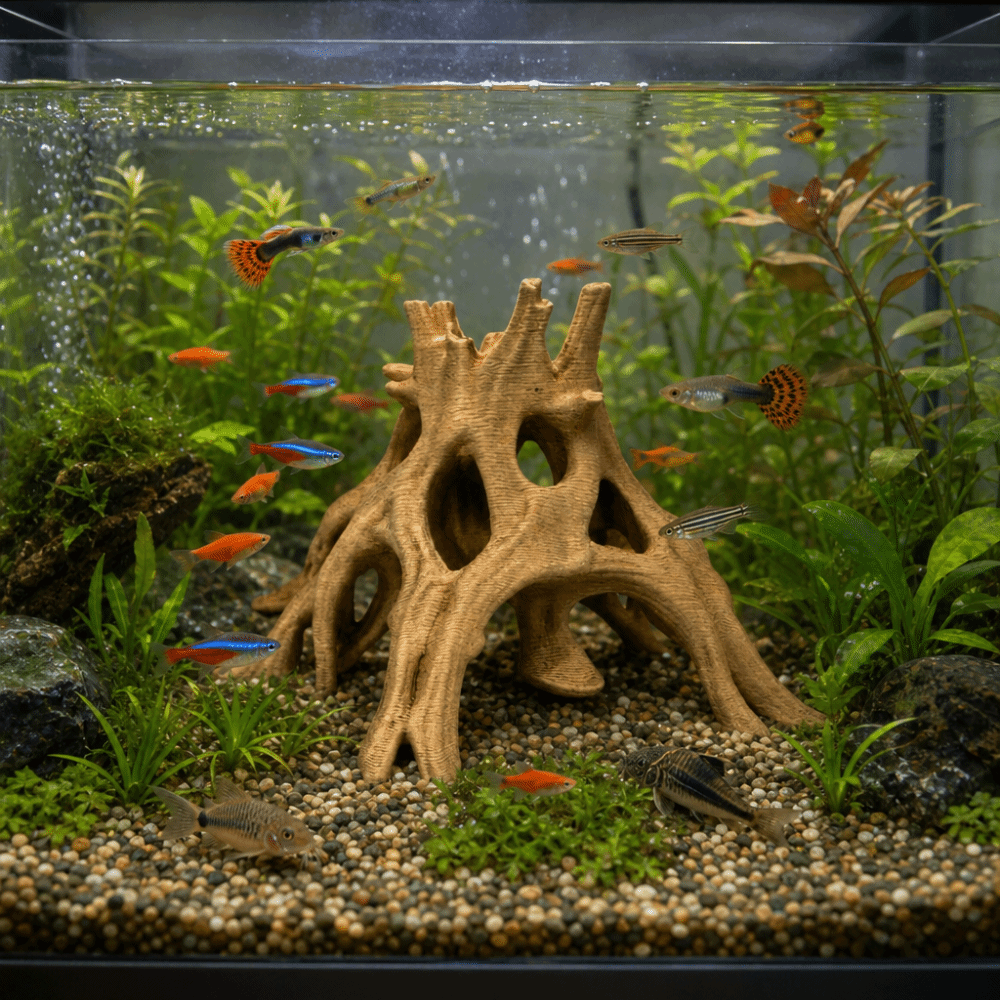 Aquarium Fish Unique - Tree Trunk Fish Shrimp Hiding Cave