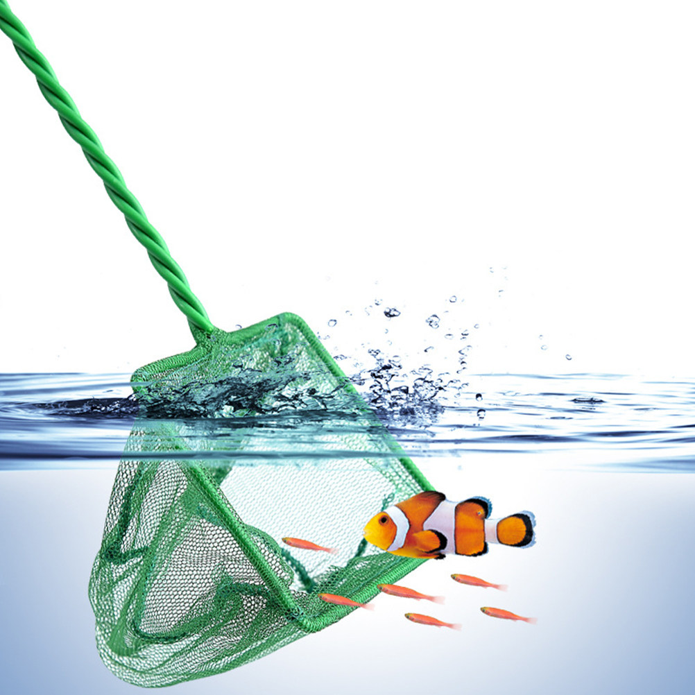Aquarium Fish Net Small - 2Pcs Sturdy Plastic Fishing Net for