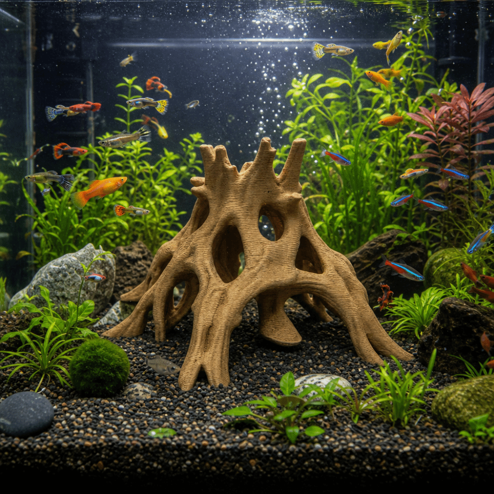 Tree Trunk Fish Shrimp Hiding  - огляд і ціна Aquarium Fish Unique