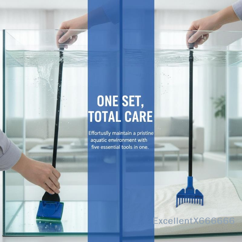 5 In 1 Fish Tank Cleaning Equi - огляд і ціна Aquarium Fish Long