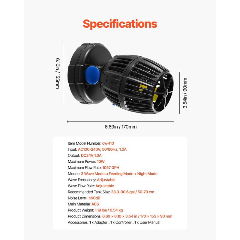 Aquarium Wave Maker, 10W, 1057 - огляд і ціна Powerhead Circulation Pump