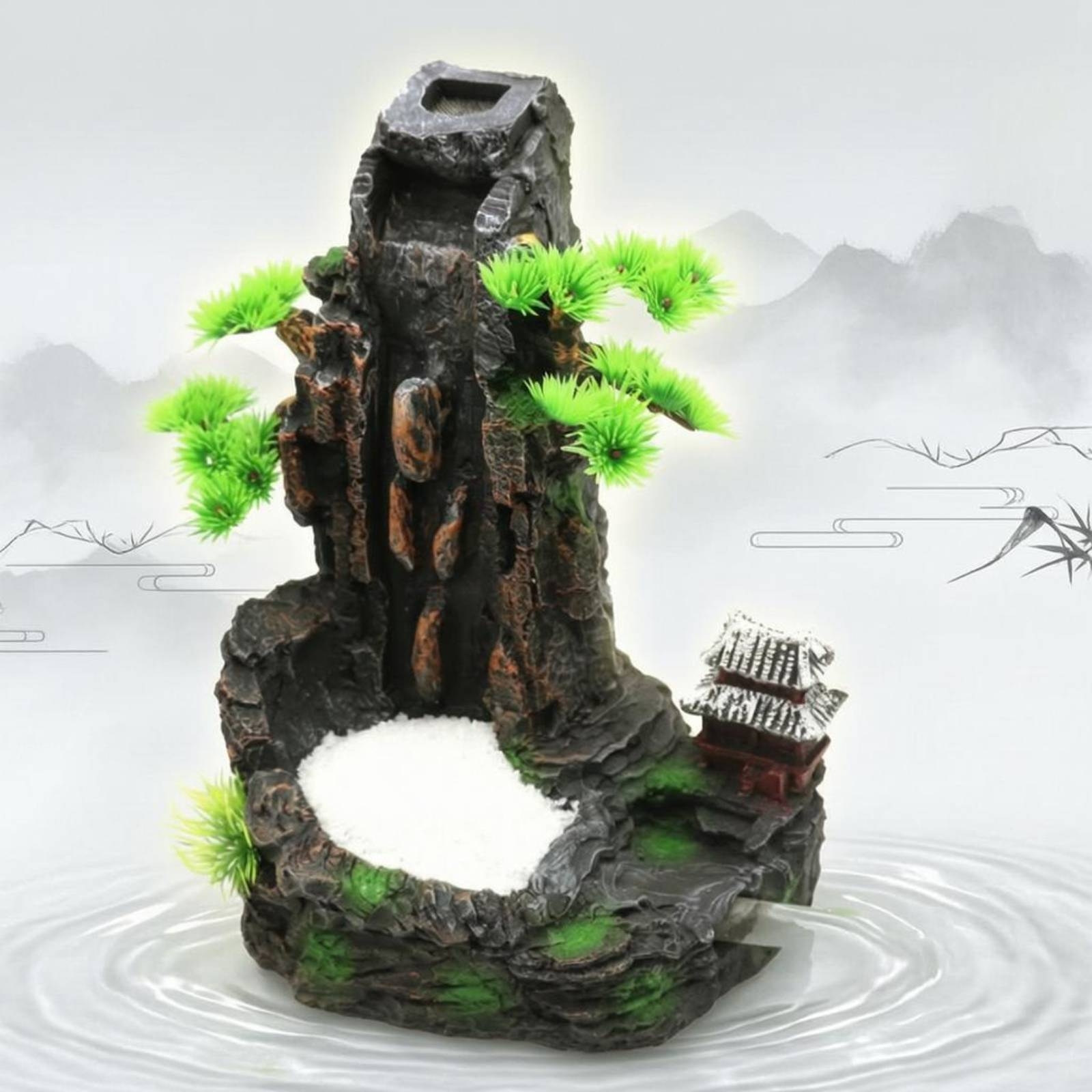 Resin Mountain Waterfall Ornam - огляд і ціна Aquarium Fish Long