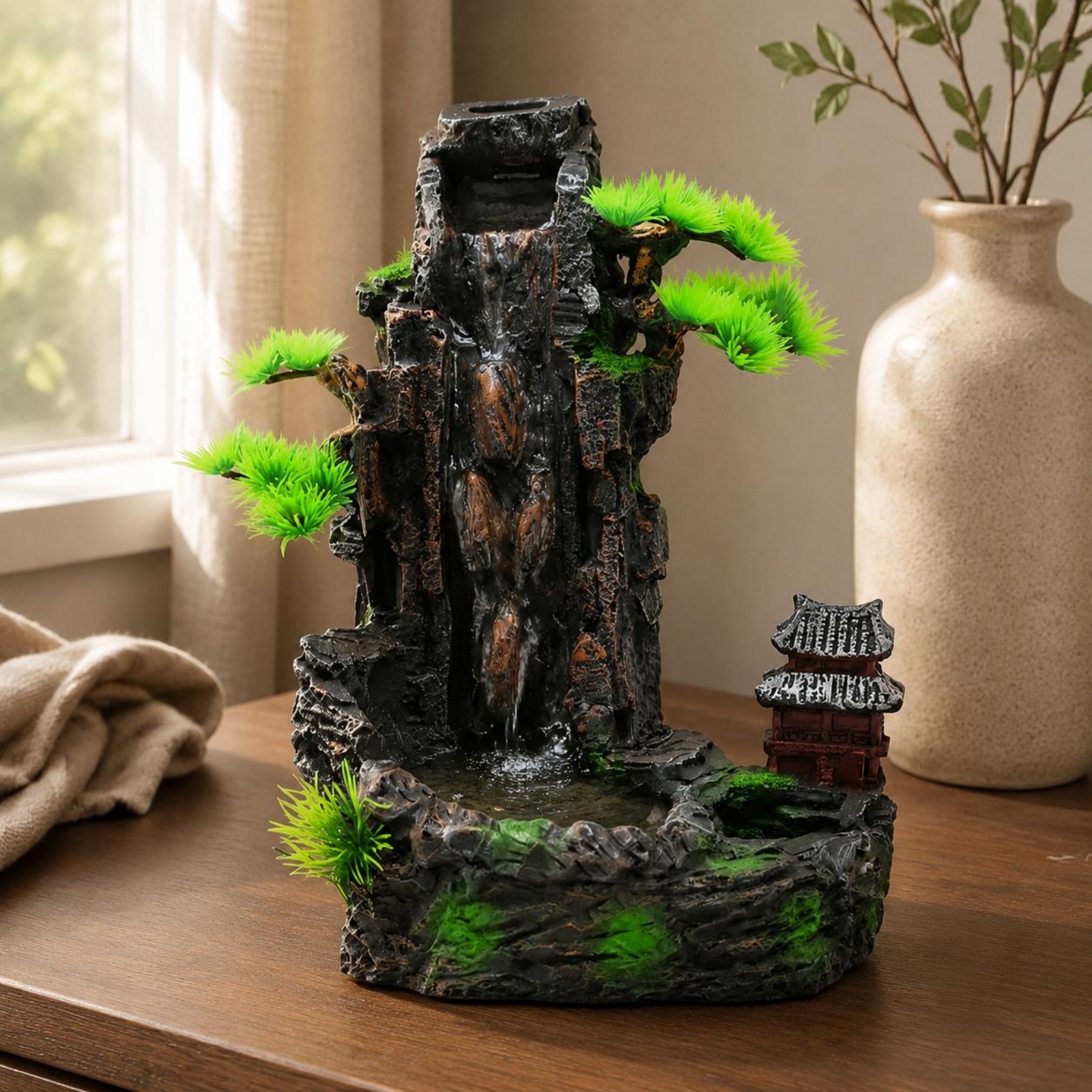 Resin Mountain Waterfall Ornam - огляд і ціна Aquarium Fish Long
