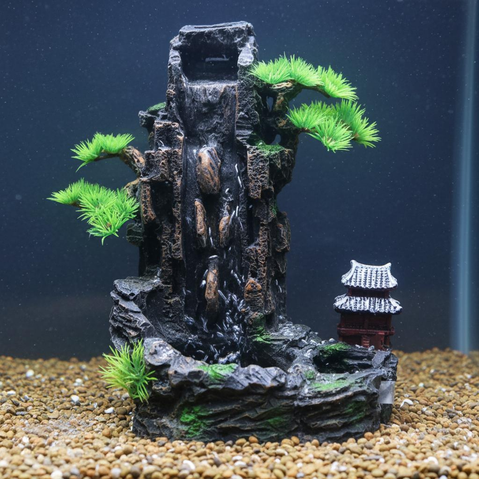 Resin Mountain Waterfall Ornam - огляд і ціна Aquarium Fish Long