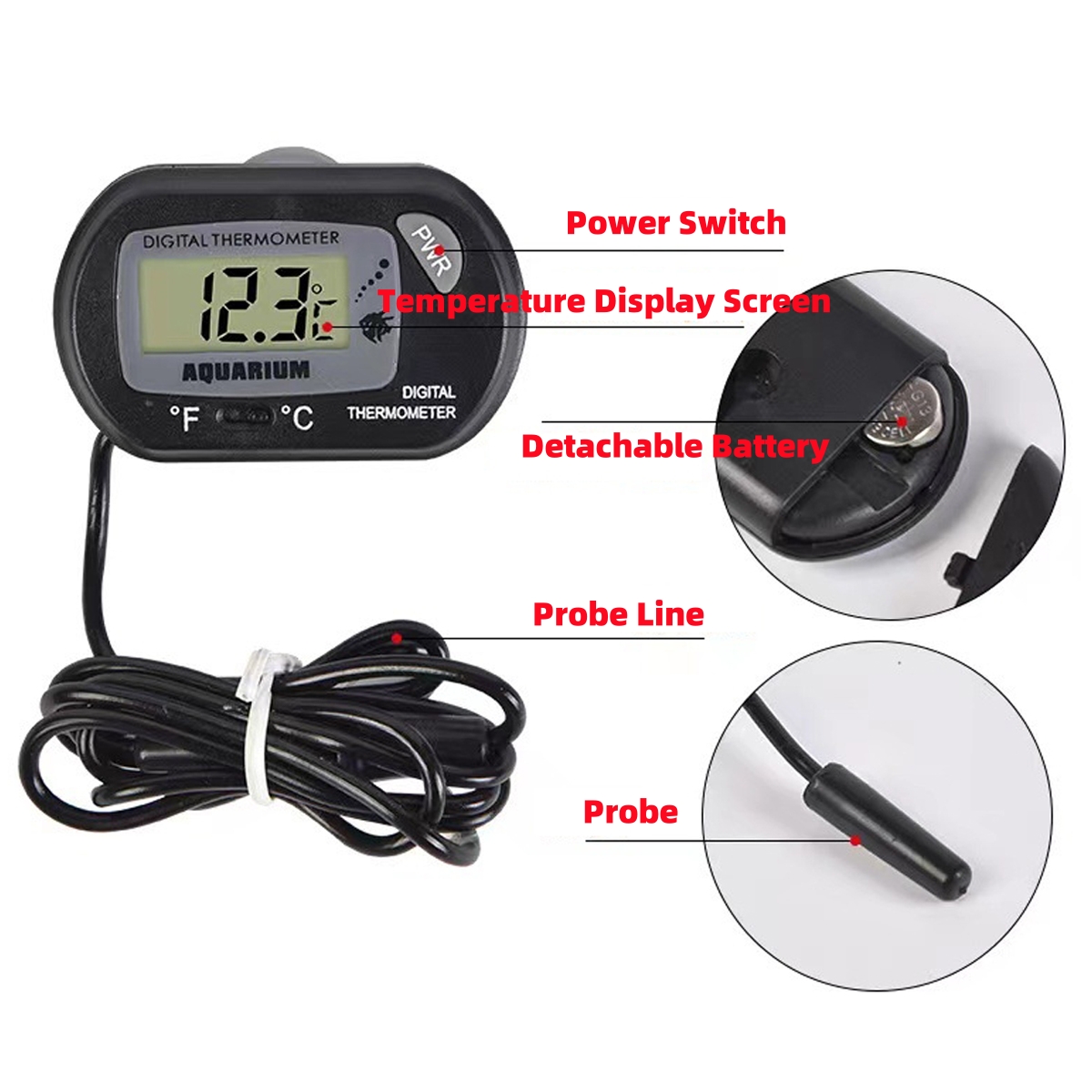 1/5Pcs LCD Display Electronic  - огляд і ціна Box Fish In Aquarium
