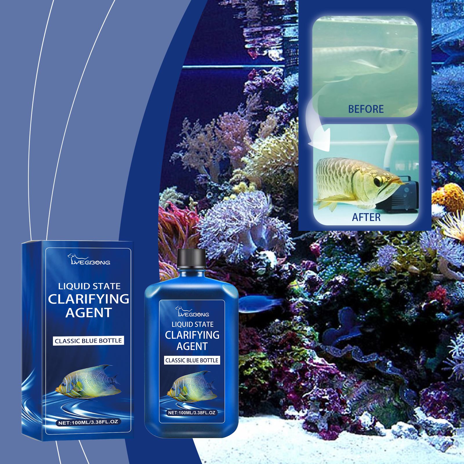 1pc 100ml Aquarium Water Clari - огляд і ціна Aquarium Fish Vitamin