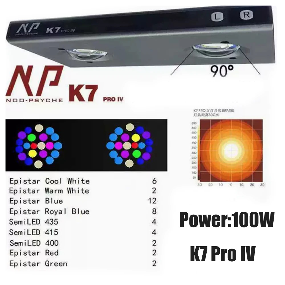 Noopsyche NP K7Pro IV 100W App - огляд і ціна Aquarium Fish Light