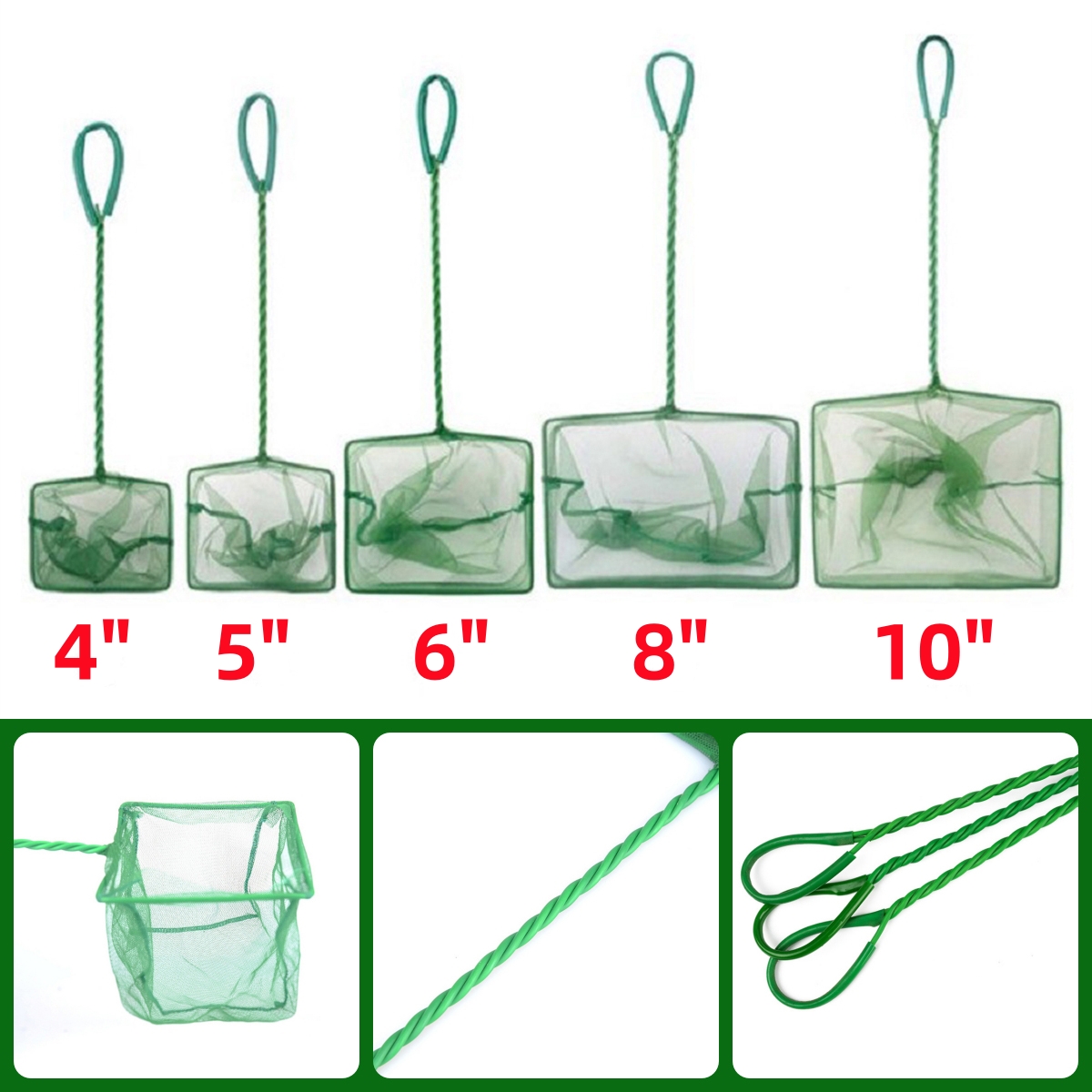 3~10 Inch Portable Nylon Green - огляд і ціна Aquarium Fish Long