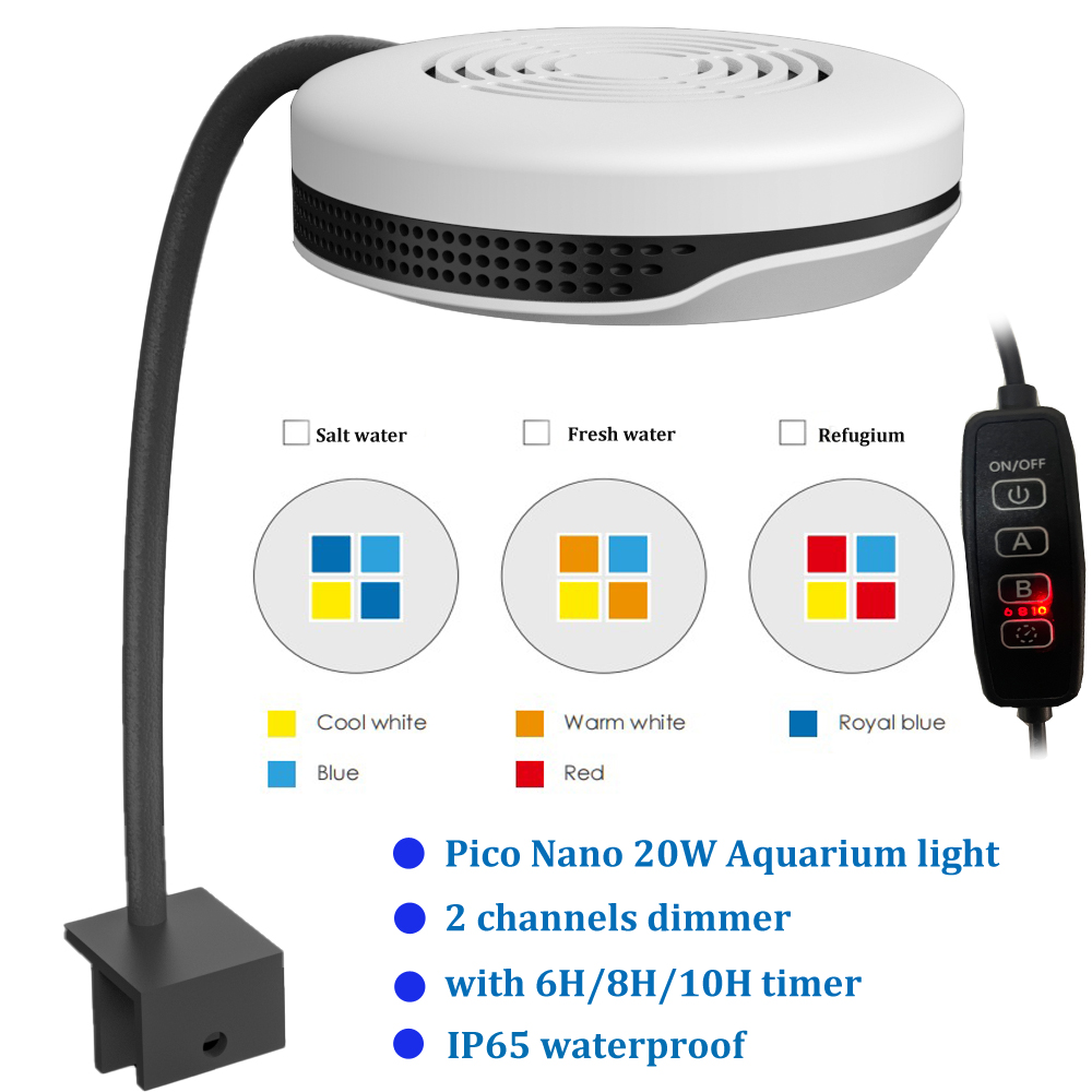 Clip on 20W LED Aquarium Light - огляд і ціна Refugium Light Nano